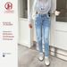 Women's High-Waisted Ripped Skinny Jeans – Stretch Denim, Slim Fit, Mid Blue (S-Xl, Distressed Detailing, Comfortable & Stylish)_mkmklike.com
