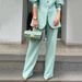 Women's fashion solid color lantern sleeve loose suit temperament commuting suit_mkmklike.com