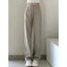 Khaki Straight-leg Jeans Women, High-waisted, Slimming, Versatile, Loose Wide-leg Pants, Suitable For Petite Figures,_mkmklike.com