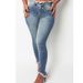 Women's Jeans Light Color Washed Street Trendy Blue High Waist Jeans_mkmklike.com