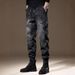 Men’s Korean Streetwear Jeans – Oversized Drop-Crotch With Tapered Cuffs, Urban Baggy Fit & Stretch Comfort_mkmklike.com