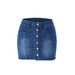 New Split-breasted Denim Casual Skirt Women's Summer Hip Skirt_mkmklike.com