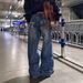 Plus Size High Street Vintage Washed Embroidered Jeans – Relaxed Straight Leg Denim Pants For Women_mkmklike.com