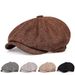 Hot Sale Men Newsboy Thin Vintage Herringbone Octagon Spring Summer Cap Breathable Women Casual Striped Berets Flat Hat New_mkmklike.com