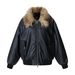 Eon Modish 2025 Autumn New American Style Fur Collar Leather Jacket Coat_mkmklike.com