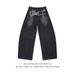 "Vintage Black Distressed Dagger Print Wide Leg Jeans For Women – Retro Loose Fit Baggy Denim Pants With Artistic Wash | 90s Grunge Style"_mkmklike.com