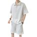 Men's Clothing Ice silk sports suit men summer light luxury men's clothing brand loose short sleeved Polo shirt half zipper_mkmklike.com