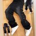 "Distressed Washed Denim Pants - Vintage Loose Fit High Street Casual Trousers For Men & Women, Streetwear Inspired Lightweight Summer Jeans"_mkmklike.com