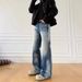 Men's Clothing Men Women Washed Distressed Jeans High Street Vibe Loose Casual Straight Leg Flared Wide Leg Pants_mkmklike.com