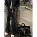 Men's Black Waxed Coated Flared Jeans – High Street Vintage Stacked Hem Slim Fit Extra Long Pants (S-3XL)_mkmklike.com