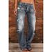 Women's Clothing Jeans Bud High Waist Raw Edge Jeans_mkmklike.com