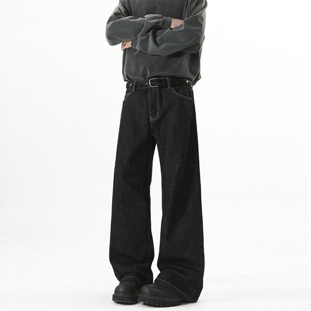 Men's Clothing American Cleanfit High Street Wide Leg Jeans For Men, New Spring/autumn 2025 Style, Loose Washed Floor Length Trousers._mkmklike.com