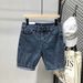 American Summer Casual New Retro Slim Fit Solid Color Denim Shorts Blue Men's Straight Non-elastic Five Points Male Denim Shorts_mkmklike.com