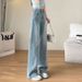 Women's High-Waisted Slim Fit Jeans Summer Thin Loose Wide Leg Pants Straight Leg Petite New Style 2026_mkmklike.com