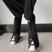 Nordmann Black Jeans Men's Autumn And Winter Style Loose Straight Buttoned Split High Street Trend American Retro Casual Pants_mkmklike.com