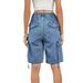 Women's Clothing Washed Personalized Denim Workwear Shorts_mkmklike.com