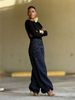 Women's Double Waistband Studded Patchwork Jeans England Style Fashion Denim Regular Fit For Spring/Autumn Summer_mkmklike.com