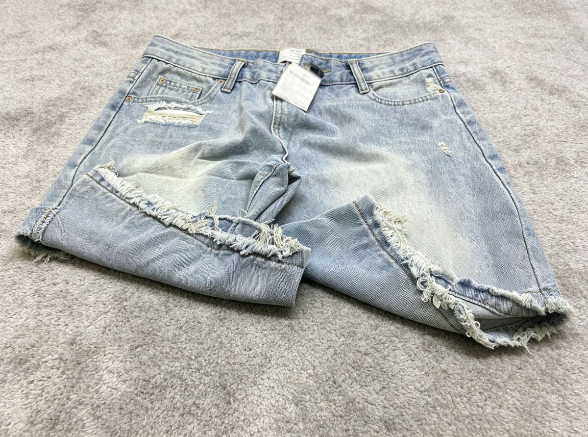 Men's Clothing Gothic Style Black Punk Washed Denim Shorts Men's Summer Street Hip Hop Ripped Shorts_mkmklike.com