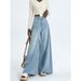 European American Sizes - Best-selling Cross-border Item: Washed Blue Wide-leg Pants, Loose And Stylish Women's Jeans_mkmklike.com