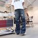 Men's Clothing Retro Personality Ripped Beggar Jeans Men Spring Street Fashion Brand Handsome Loose Straight Long Pants Men_mkmklike.com