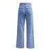 High Waist Women's Light Blue Jeans Loose Wide Leg Straight Pants Large Size Casual Cotton Denim For Girls_mkmklike.com