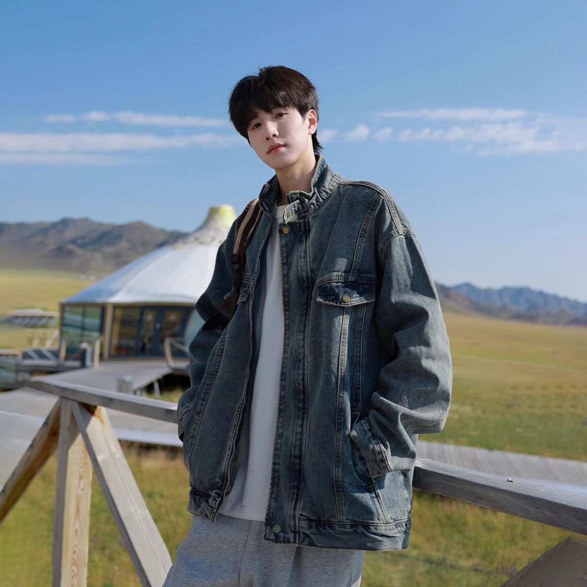 American Washed Denim For Men, Autumn Winter New Loose And Trendy Casual Jacket Top_mkmklike.com