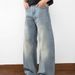 Men's Clothing Retro Washed Old Cleanfit Jeans Men's Loose Straight Wide Leg Loose Drape Mopping Pants_mkmklike.com