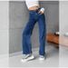 Women's Wide Leg Jeans – High-Waisted Comfort Fit, Dark Blue Denim For Autumn (Sizes 25-32)_mkmklike.com