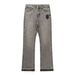 Men's Clothing Men's Washed Vintage Denim Jeans With Washed Hem And Tassel Color Blocking, S Style Combination._mkmklike.com