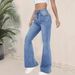 Women's High-Waisted Flared Jeans – Stretchy Bootcut Denim Pants, Retro & Chic_mkmklike.com