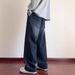 Vintage Washed Straight-Leg Jeans – Relaxed Fit Mid-Rise Denim Pants For Men Breathable Cotton Blend Size-Inclusive Fit_mkmklike.com