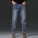 Spring And Autumn Jeans 2025 New Men's Loose Elastic Straight Leg Business Casual Long Pants_mkmklike.com
