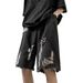 Men's Trendy Ripped Denim Shorts High Street Retro Loose Fitting Five Point Summer Style Thin_mkmklike.com