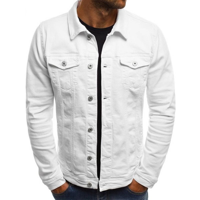 Men's 2021 Autumn Winter Trendy Fashion Casual Slim Fit Denim Multi-Pocket Button Stand Collar Workwear Jacket_mkmklike.com