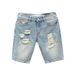 Men's Summer Lightweight Distressed Denim Shorts Casual Straight Fit Frayed Hem Five-Pocket Design Classic Five-Pocket Functionality_mkmklike.com