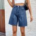 Women's Clothing Spring And Summer Washed Waist Adjustable Denim Shorts_mkmklike.com