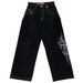 Women's Clothing Black And Gray Denim Wide Leg Pants Jazz Dance Pants High Waist Retro Niche Design Denim Jeans_mkmklike.com