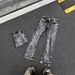 Men's Clothing Unisex Trendy High Street Style PU Washed Denim Jeans Distressed Crack Flared Texture Men's Clothing_mkmklike.com