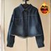Chicco Spring And Autumn Korean Fashion Small Pocket Rounded Hem Loose Turn-don Collar Long Sleeve Short Denim Shirt Jacket_mkmklike.com