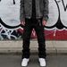 Men's Trendy High Street Fashion 3D Print Jeans Black Washed American Style Hong Kong Style Denim_mkmklike.com