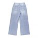 Women's Clothing Washed Blue Zipper Button Closure Jeans_mkmklike.com