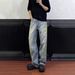 "Men's Floral Embroidered Straight Leg Jeans – Slim Fit Vintage Denim With Artistic Botanical Stitching (Retro Streetwear, Summer Essential)"_mkmklike.com