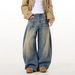 Men's Straight Leg Loose Wide Leg Jeans Splatter Paint High Street Trousers Trendy Spring_mkmklike.com