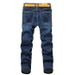 Jeans Men's Straight Slim-fit Large Size Mid-waist Men's Jeans Elastic Simple Business Trousers Men's_mkmklike.com