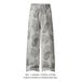 Men's Clothing Unisex Tall Extra Long Loose Straight Leg Denim Trousers Jacquard Fabric Retro Style For Autumn For Formal & Casual_mkmklike.com
