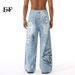 EF JEANS | 2024 New American Trend Street Graffiti Fun Straight Floor Mopping Wide Leg Pants Jeans_mkmklike.com