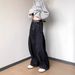 Black – Vintage American Loose-Fit Denim Pants With 3d Pleats & Blade Cut For Men & Women Blade Cut Hem_mkmklike.com