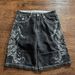 Heavy Embroidery Rhinestone Denim Shorts Trendy Harajuku Style For Men And Women Dark Color Style_mkmklike.com