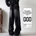 Men's Deconstructed Drawstring Jeans Straight Leg Loose Fit Wide Leg Casual Long Pants American High Street Style Trendy Versatile_mkmklike.com