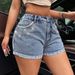 Women's Clothing INS Casual Curling Tassel Jeans Shorts_mkmklike.com